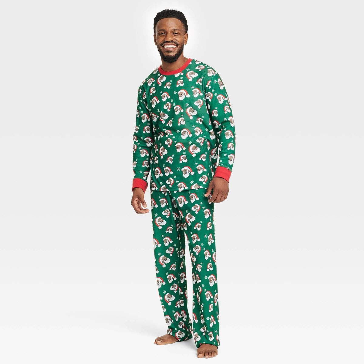 Greentop Gifts Men's Santa Print Matching Family Pajama Set - Green | Target