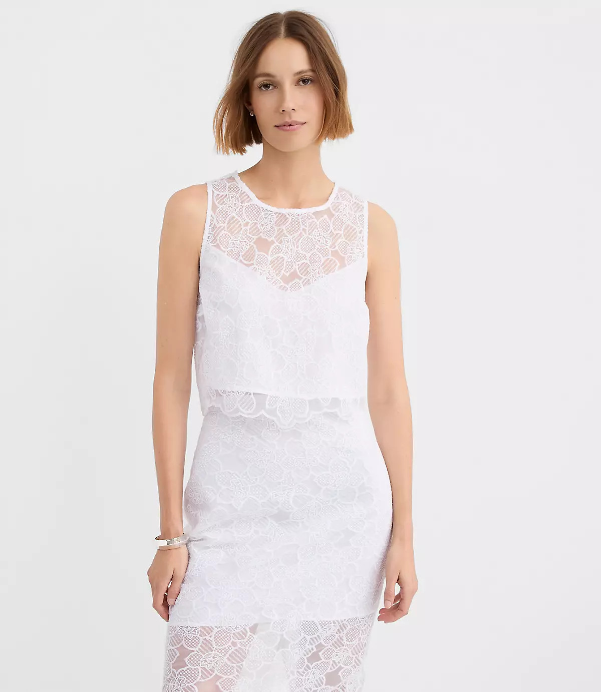 Floral Lace Shell | LOFT
