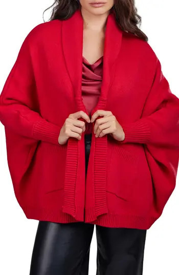 SAACHI Oversize Ribbed Knit Cardigan in Red at Nordstrom Rack | Nordstrom Rack