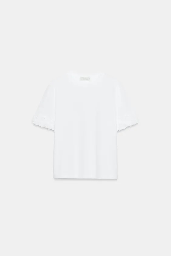 FLORAL EMBROIDERED T-SHIRT | Zara US