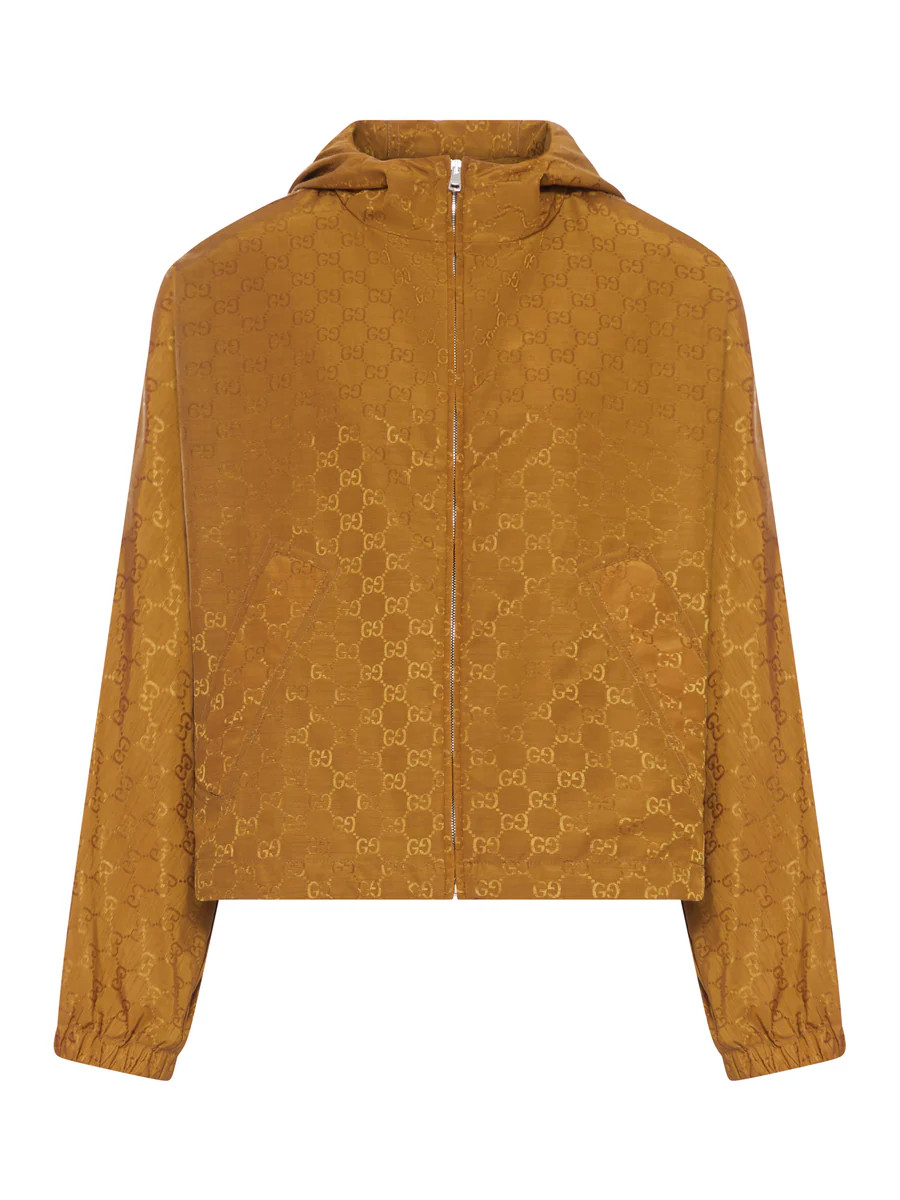 SHORT JACKET IN TECHNICAL JACQUARD FABRIC WITH ALL-OVER GG PATTERN | Suitnegozi INT