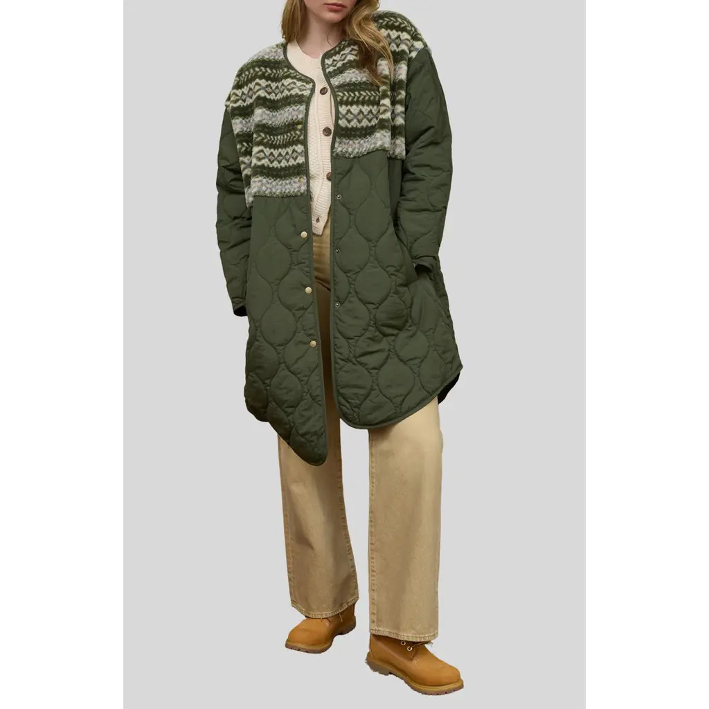 Plush Fleece Quilted Long Jacket | Nordstrom Rack