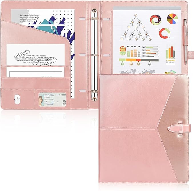 Toplive Padfolio 3 Ring Binder Organizer for Women, Business Portfolio for Women A4 Letter Size P... | Amazon (US)