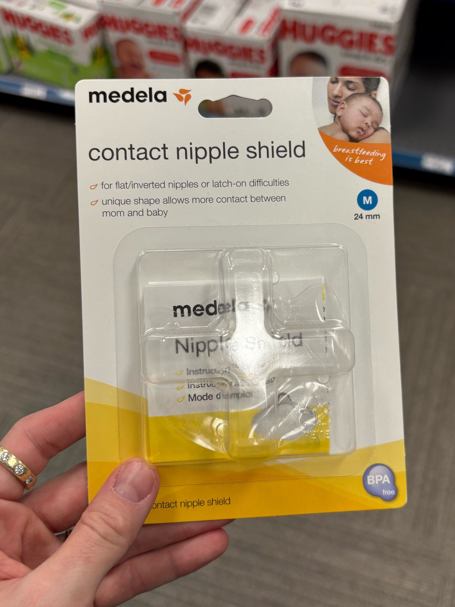 Let’s talk nipples shields! The ONE thing I wished more than anything that I had in my hospital bag! My daughter struggled to latch right after birth and these ended up saving our breastfeeding journey! We used them for four months until we weaned off of them. I’m so thankful these exist and I strongly believe every mom should have them in their hospital bag just in case! #breastfeeding #breastfed #breastmilk #pumpingmom 
