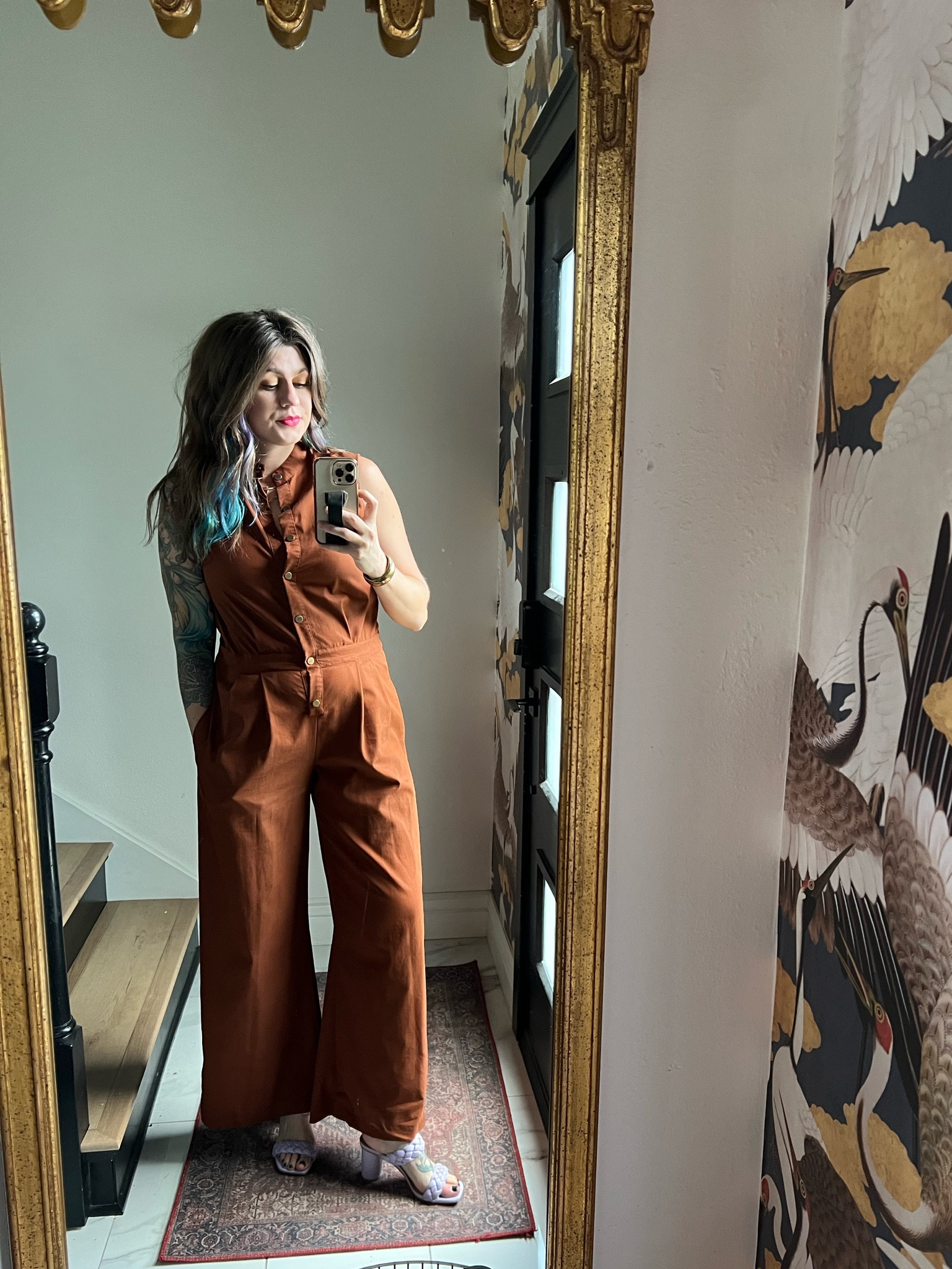 Brunch fit! I love a good jumpsuit until I’m in a public bathroom 🫠 Still worth it! Jumpsuit originally from Zara, but found 2 that are very close. Heels are my go-to for every outfit to add some color with comfort! Also available in other colors too!

#LTKshoecrush #LTKFind #LTKmidsize