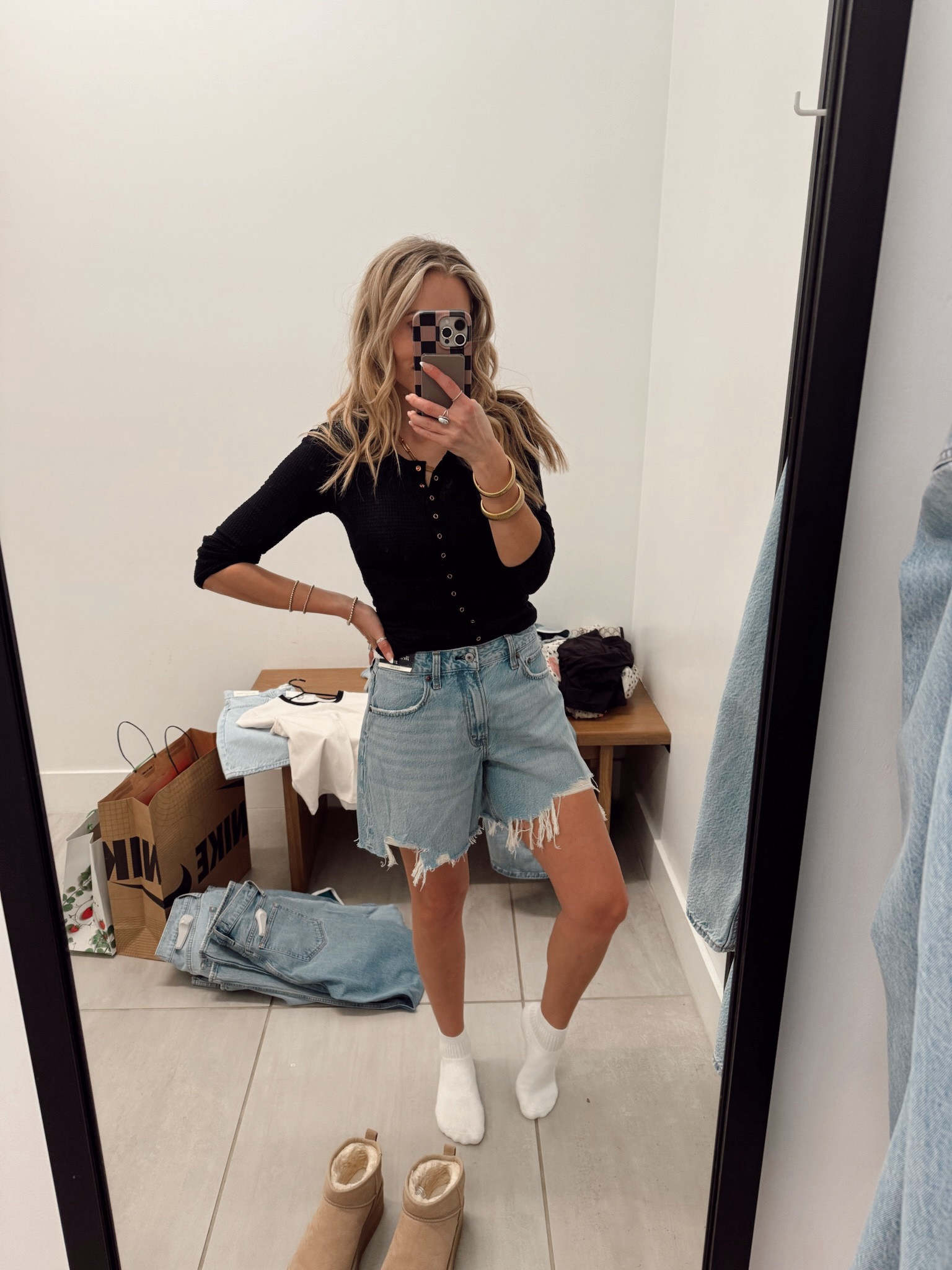 Free people shirt wearing size S / tts 

High rise shorts with the perfect amount of distressing. These are on sale & selling fast. Perfect for wearing all summer long ☀️

#LTKFindsUnder50 #LTKSaleAlert #LTKSeasonal