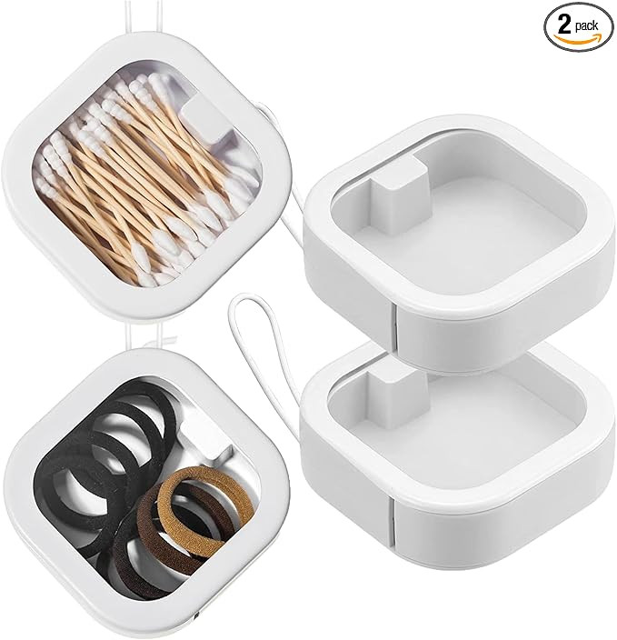 2pcs Hair Tie Organizer Boxes,Small Portable Hair Tie Holder Organizer Can Be Stackable Or Hung O... | Amazon (US)