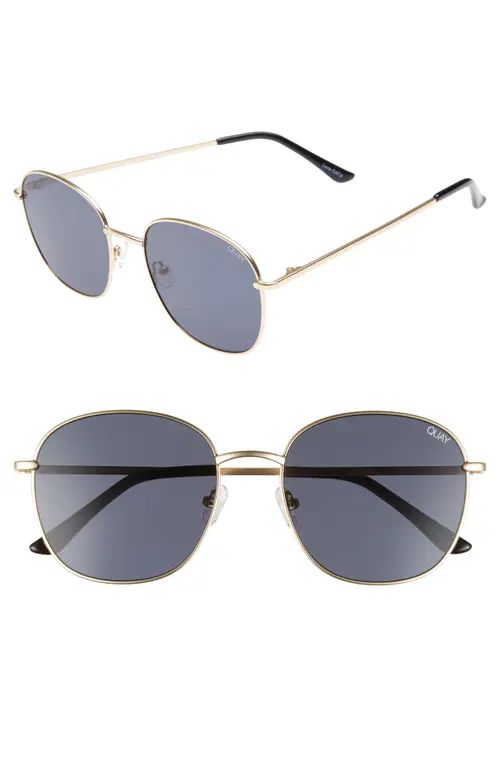 Quay Australia Jezabell 57mm Round Sunglasses in Gold/Smoke at Nordstrom | Nordstrom