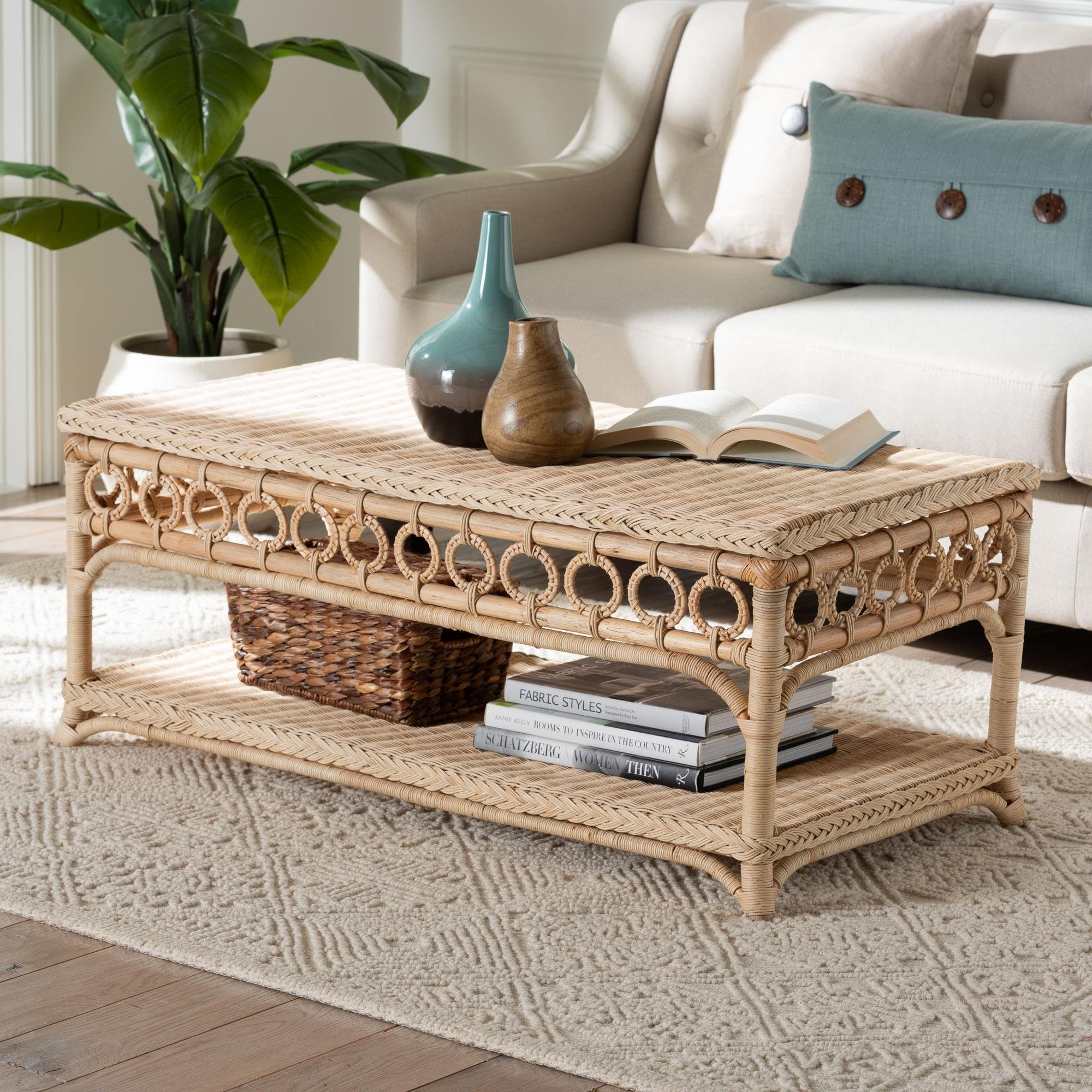 bali & pari Oxford Natural Rattan Coffee Table | Amazon (US)