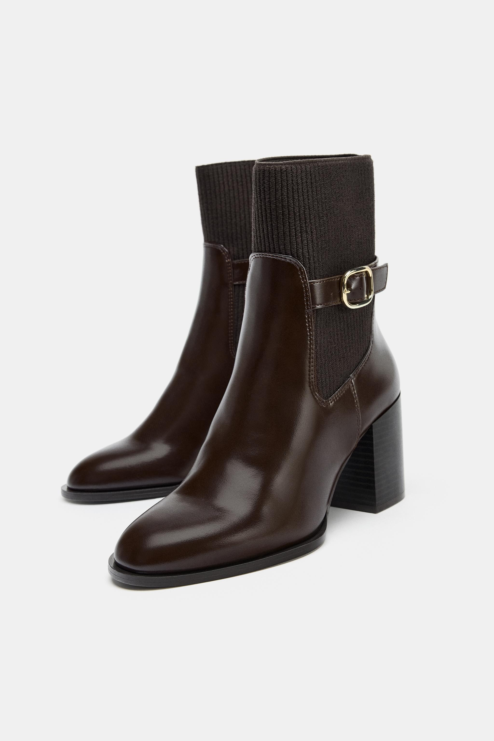 FABRIC SHAFT HEELED ANKLE BOOTS | Zara US