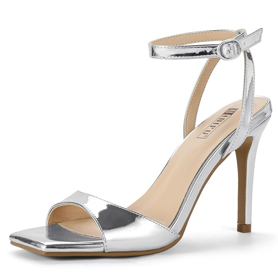 IDIFU IN4 High Heels Strappy Stiletto Heels Square Open Toe Heeled Sandals Wedding Bridal Prom Pa... | Amazon (US)
