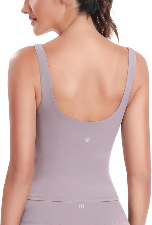 HeyNuts Zeal Bra Longline Classic U Back Medium Impact Wirefree Sports Bras, Workout Tank Tops wi... | Amazon (US)