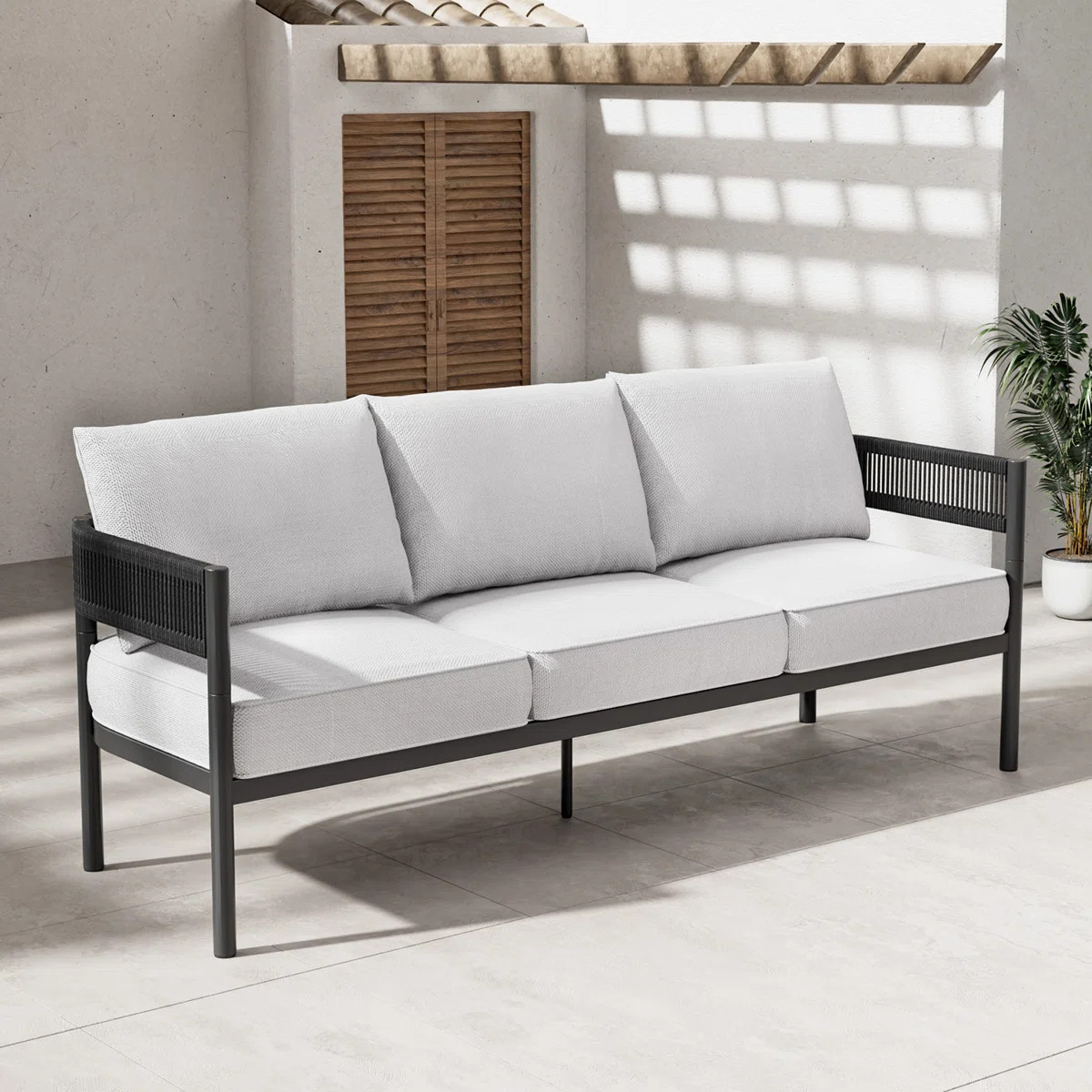 Maine 3-Person Wicker Outdoor Sofa | Wayfair North America