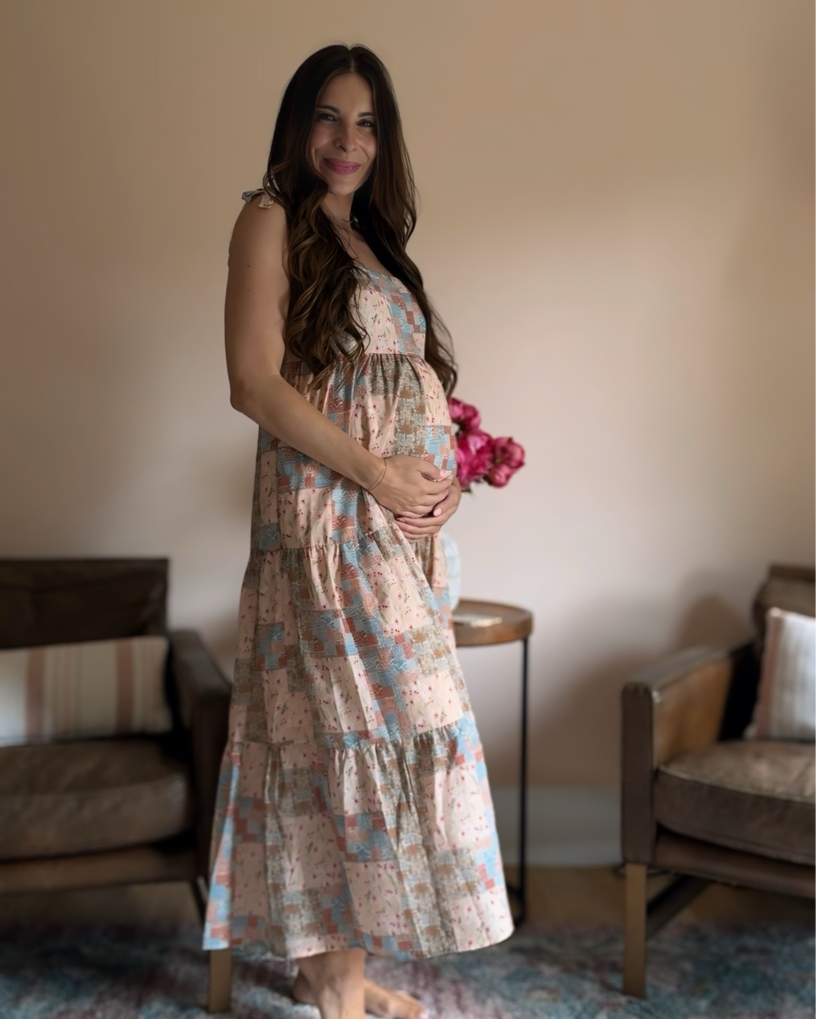 Bump friendly lightweight patchwork  dress for before, during, and after pregnancy! 

Current at 36 weeks and wearing size small 

Summer dress, transition into fall, maternity, third trimester style, bump style, pink blush maternity 

#LTKBump
