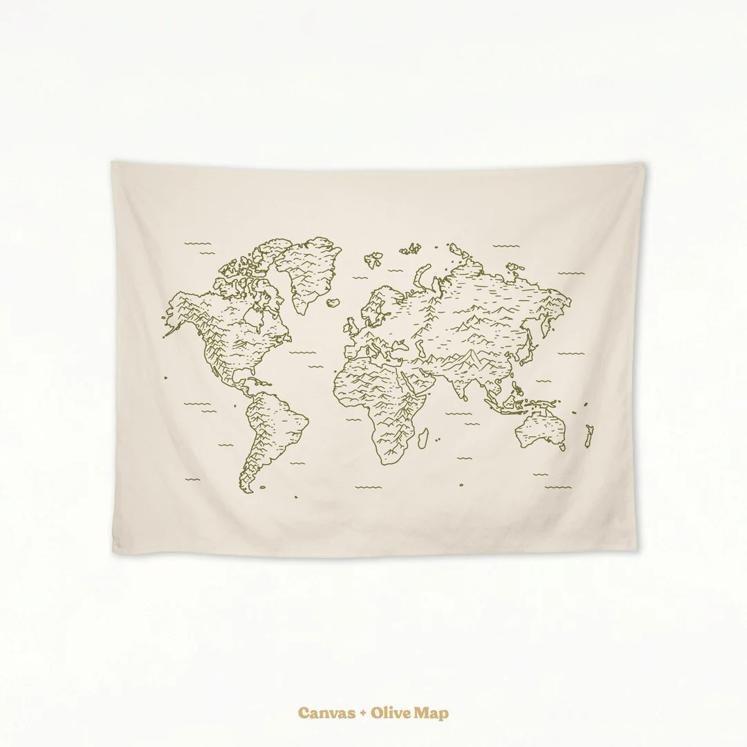 Vintage Map Banner for Kids Room, Kids Wall Banner, World Map Kids Room Decor, Nursery Decor, Vin... | Etsy (US)