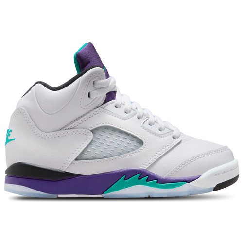 Boys Preschool Jordan Jordan Retro 5 OG - Boys' Preschool Shoe White/New Emerald/Grape Size 02.0 | Kids Foot Locker (US)