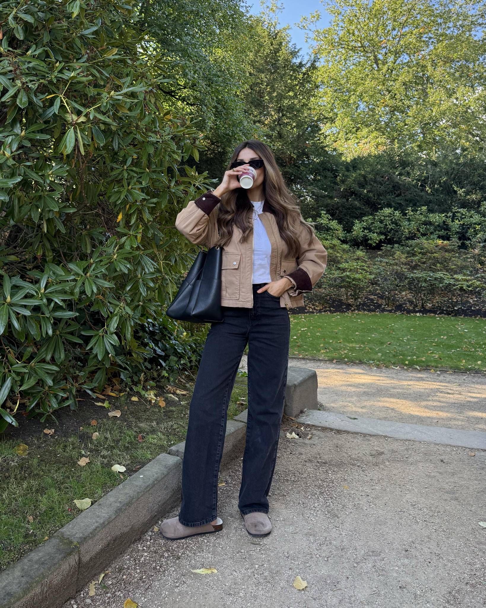 Barn Jacket from New Look, black wide leg jeans, mules/clogs for the perfect autumn outfit 🤎 

#LTKjeans #LTKautumn #LTKuk