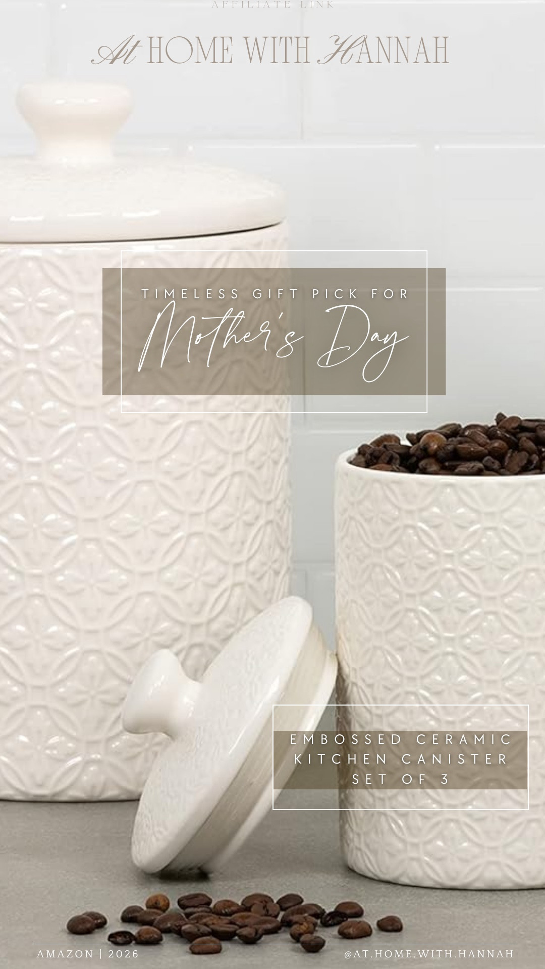 A timeless kitchen gift she’ll actually use every day 🤍
This embossed ceramic canister set feels so elevated on the counter and is such a pretty upgrade for coffee, sugar, flour, or everyday kitchen styling.



••
ceramic kitchen canisters • kitchen gift for mom • countertop canister set • neutral kitchen decor • timeless Mother’s Day gift • elevated kitchen accessories • practical kitchen gift • Amazon home find

#KitchenGiftIdeas #NeutralKitchenDecor #MothersDayGift #CountertopStyling #AmazonHomeFinds

#LTKMothersDay #LTKHome