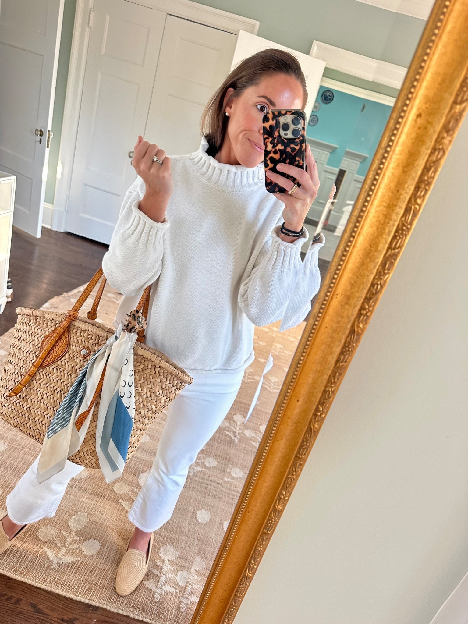 Amazon rollneck sweater - white cropped denim on sale - raffia loafers on sale 

#LTKootd #LTKSaleAlert