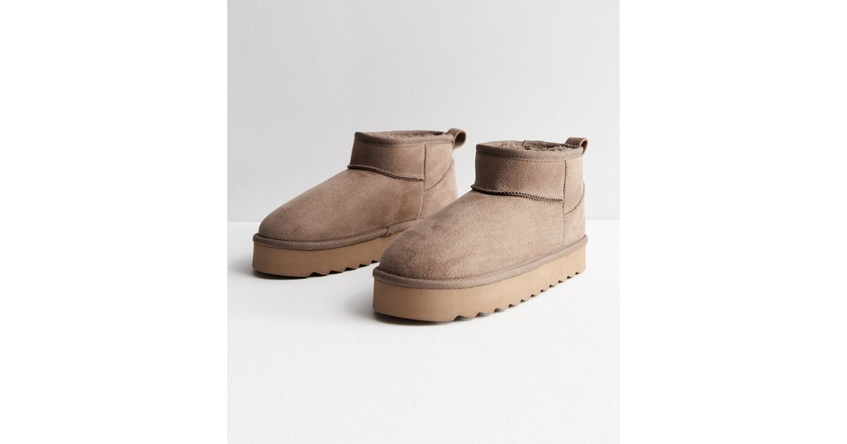 Light Brown Suedette Faux Fur Lined Chunky Boots
						
						Add to Saved Items
						Remove fro... | New Look (UK)