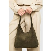 Womens Faux Suede Structured Shoulder Bag - Green - One Size | boohoo (US & Canada)