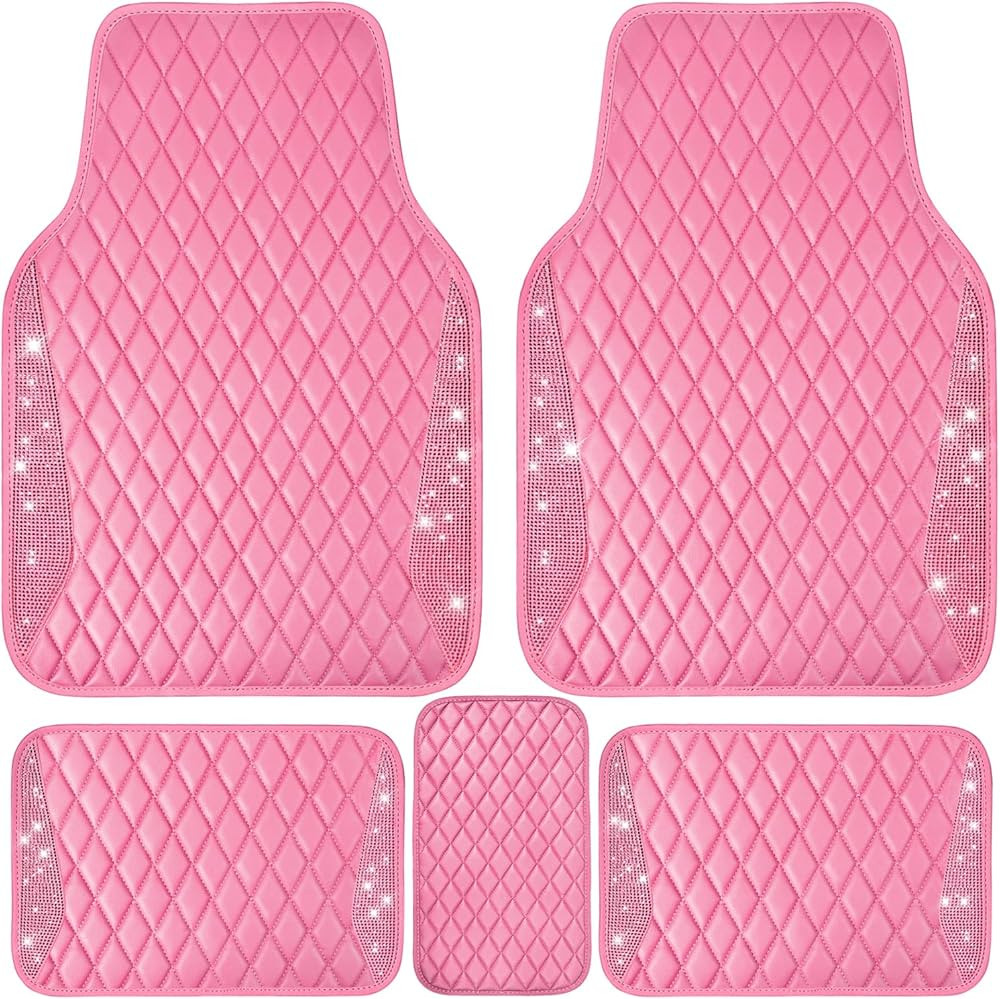 Amazon.com: CAR PASS Bling Leather Car Mats Shining Diamond Floor Mats Crystal Rhinestones Sparkl... | Amazon (US)