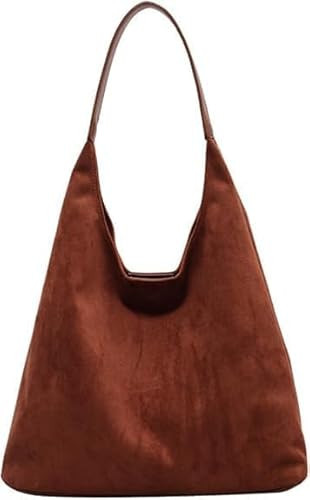 Suede Bags for Women, 2025 New Suede Tote Bag for Women, Retro Slouchy Office Shoulder Top-handle Tote Handbags | Amazon (US)