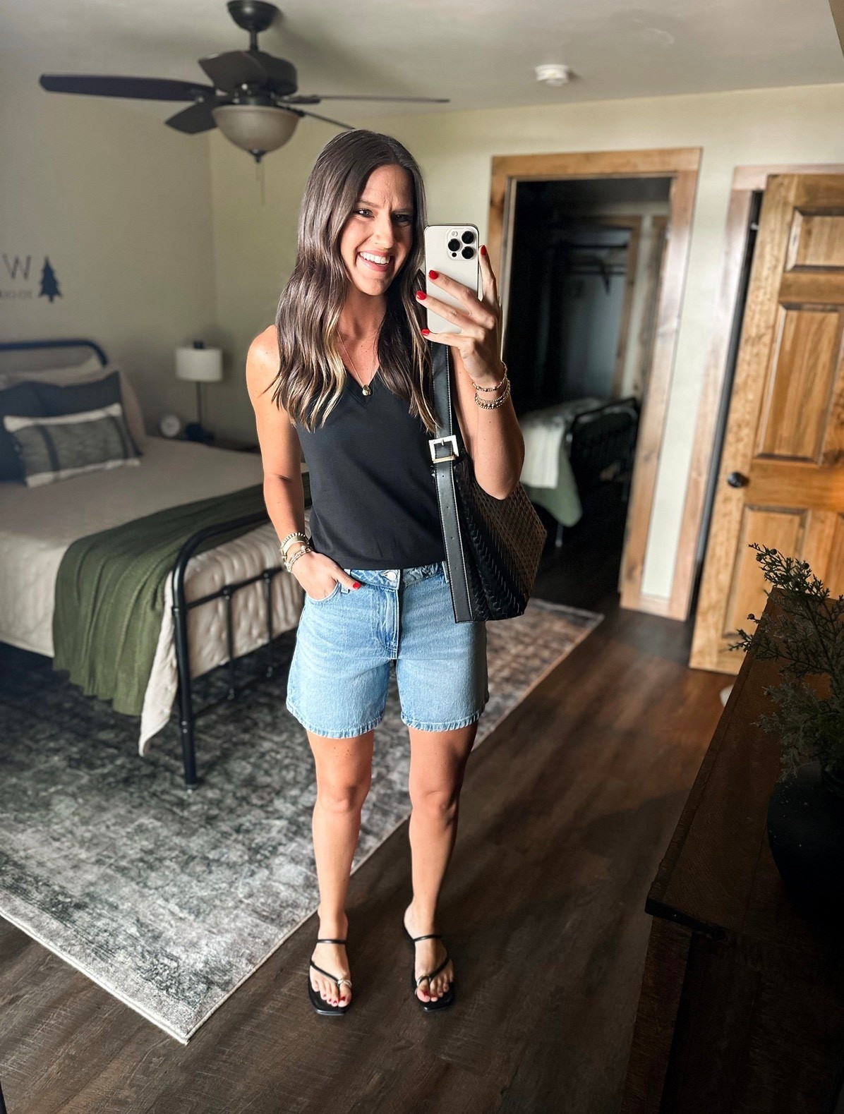 The best denim shorts are back! I’m wearing a size 2. 