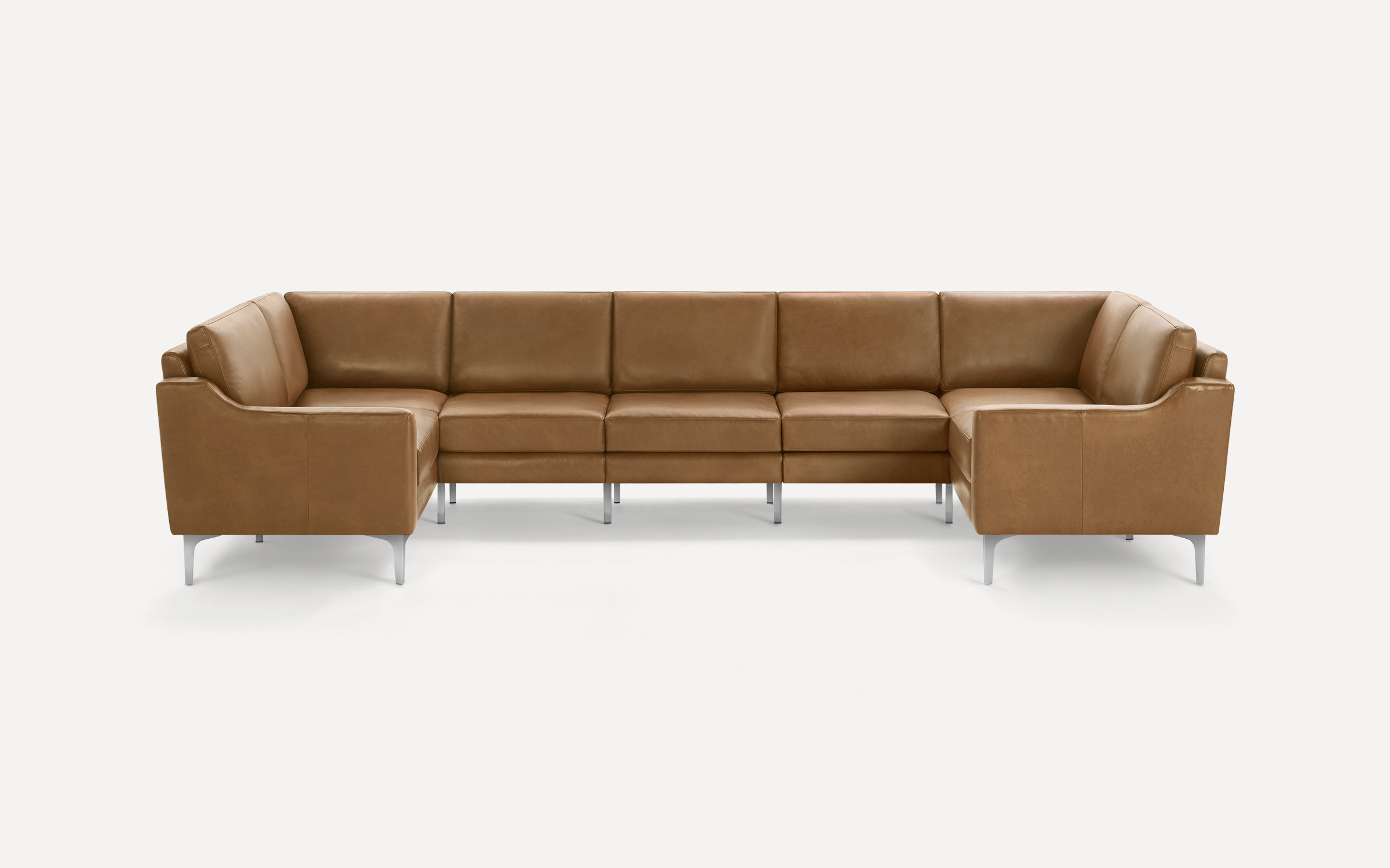 Slope Nomad Leather 7-Seat U Sectional | Burrow