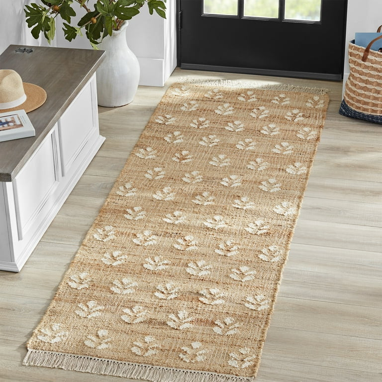 Better Homes & Gardens Floral Jute 2.5' x 7' Runner Rug by Dave & Jenny Marrs | Walmart (US)