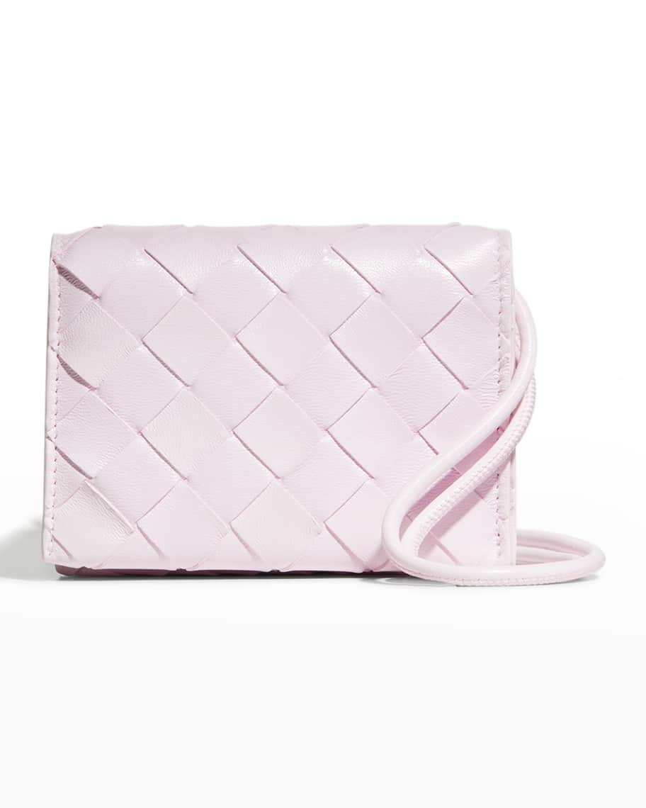 Bottega Veneta Intrecciato Napa Card Case w/ Crossbody Strap | Neiman Marcus