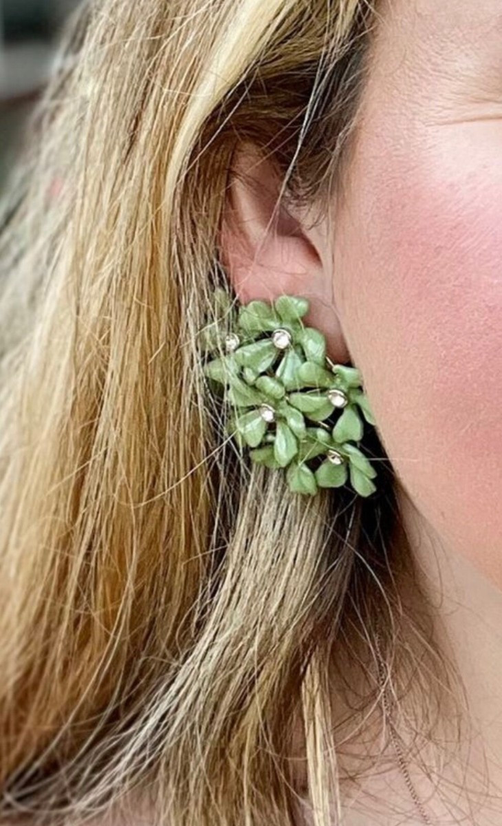 Nat Note x Antonio Melani Green Floral Earrings  | eBay | eBay US