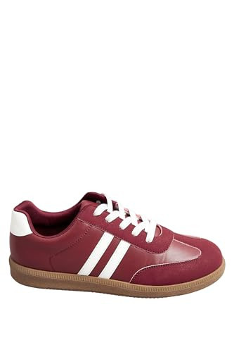 Yours - Red Retro Stripe Trainers in Extra Wide Eee Fit - Women's | Amazon (UK)