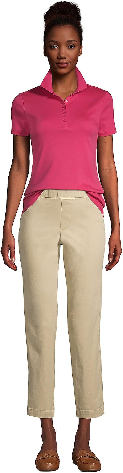 Lands' End womens Mid Rise Pull On Chino Crop Pants | Amazon (US)