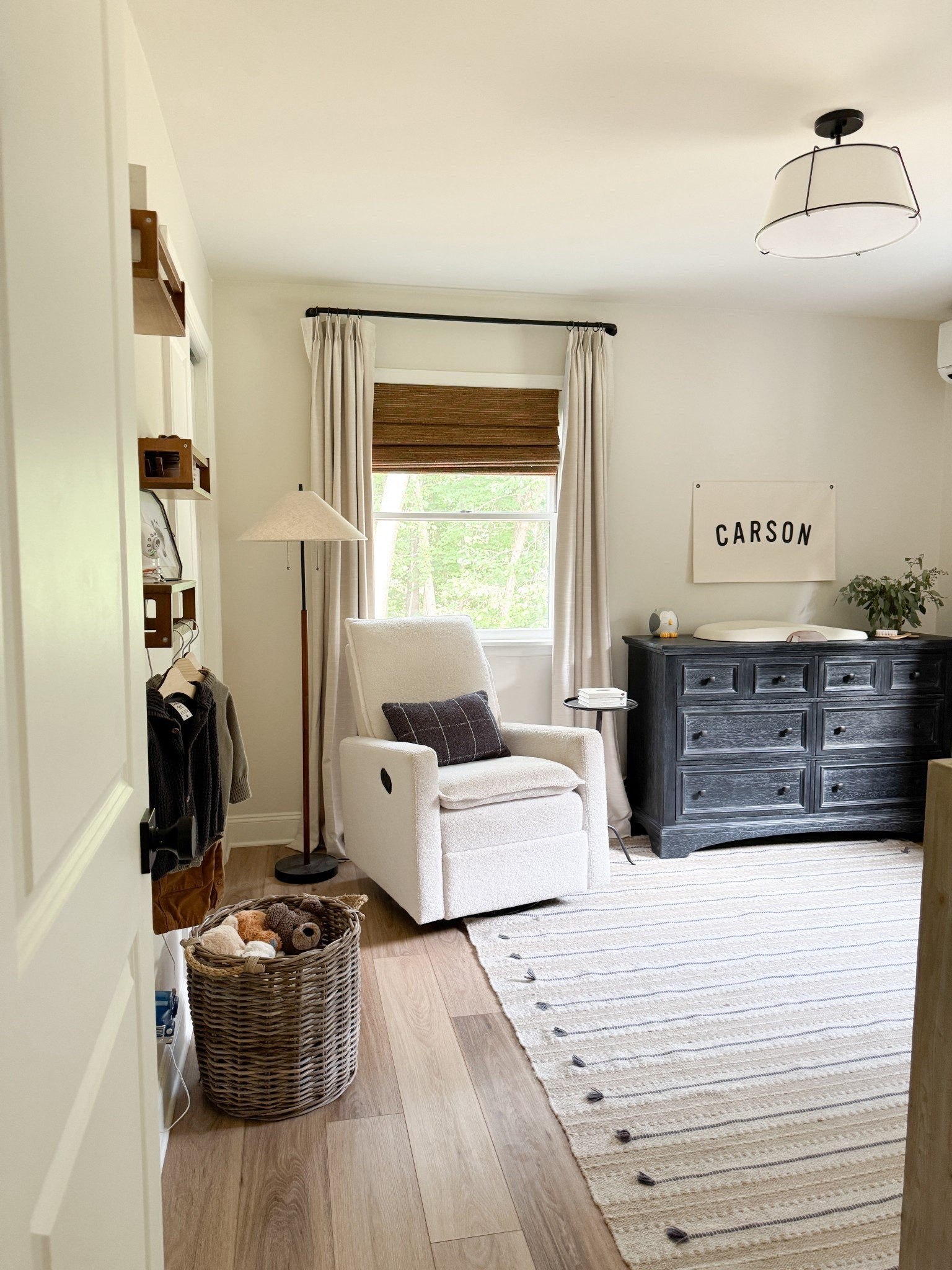 Organic neutral nursery. Added cordless bamboo blinds from Two Pages Window to our nursery for the blackout feature for our naptimes! 

@twopageswindow

#LTKHome #LTKU