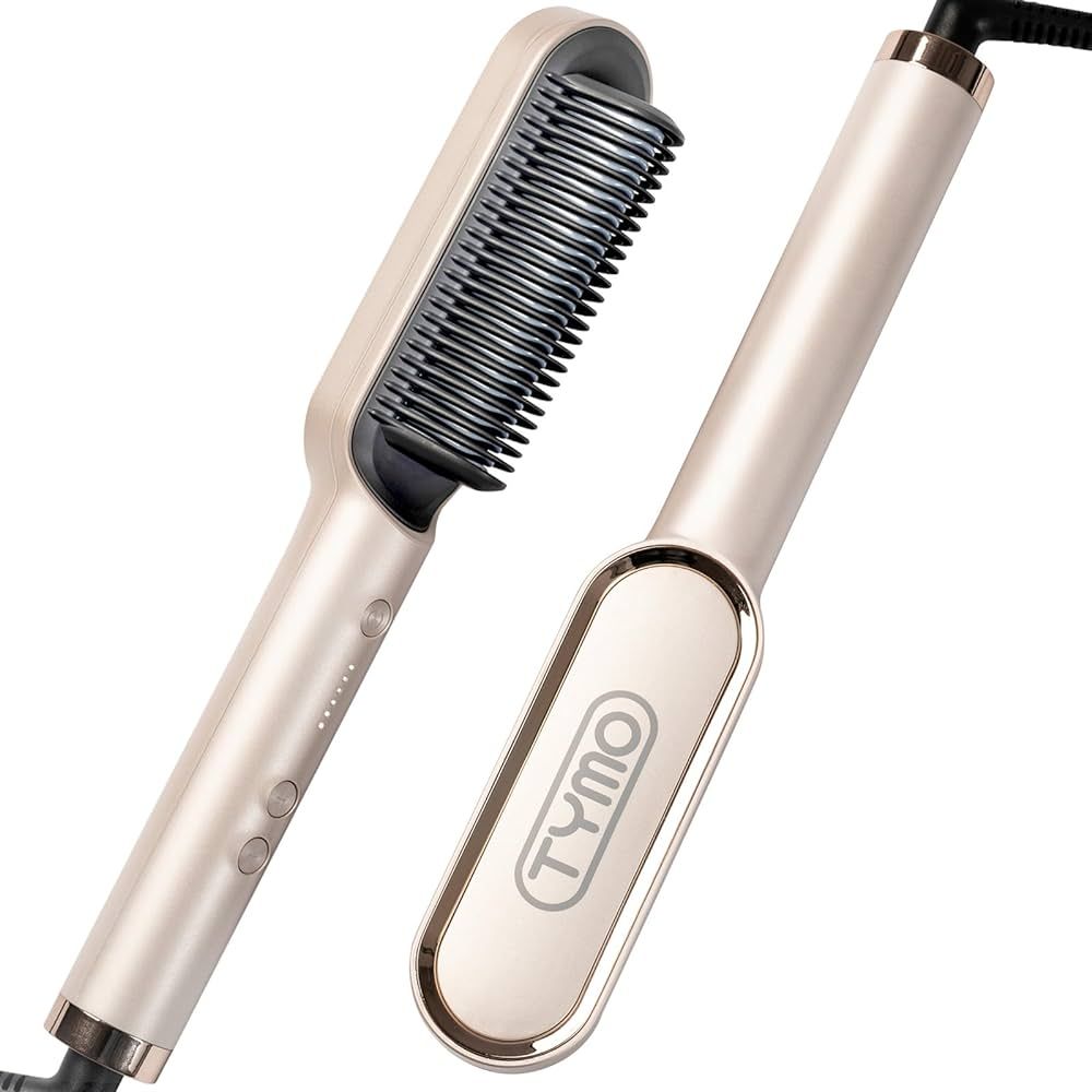 TYMO Hair Straightener Brush with Keratin Ceramic Coating - 5 Temps, 20s Heating, Dual Voltage | Amazon (US)