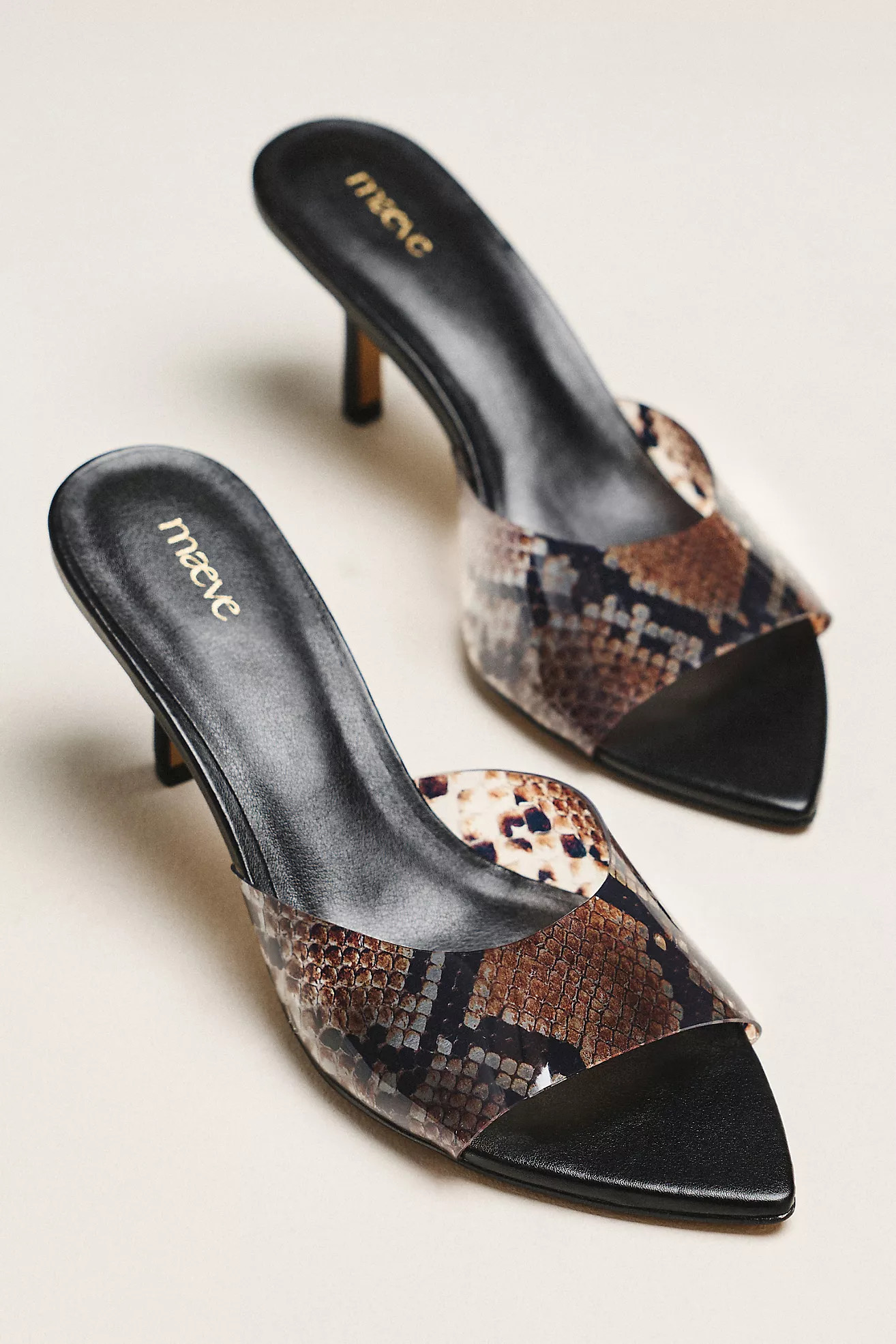 Maeve PVC Pointed-Toe Mule Heels | Anthropologie (US)