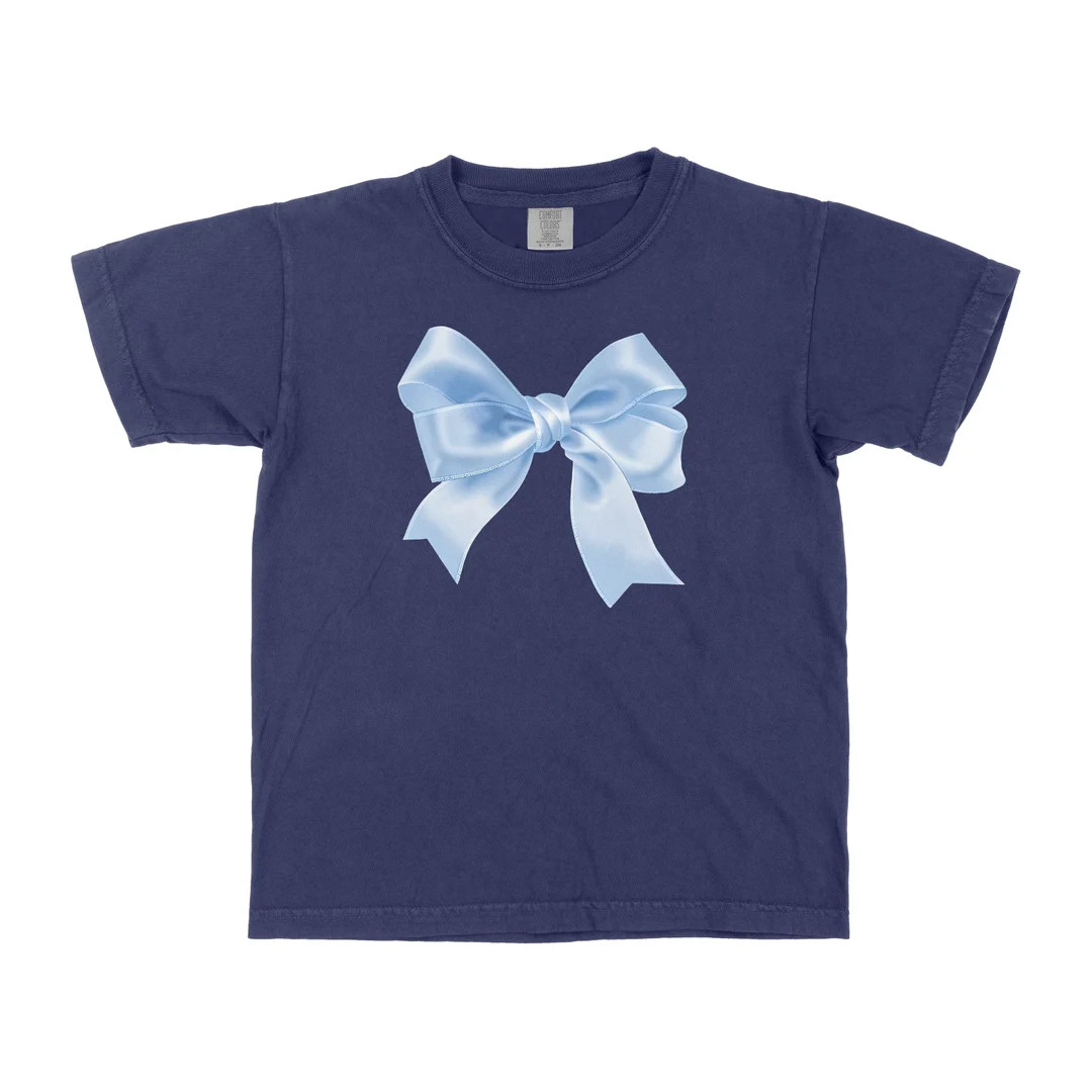Blue Ribbon Bow Baby Tee 8 Colors Coquette Aesthetic T-shirt Pink Gifts for Her Dollette Dolly Cu... | Etsy (US)