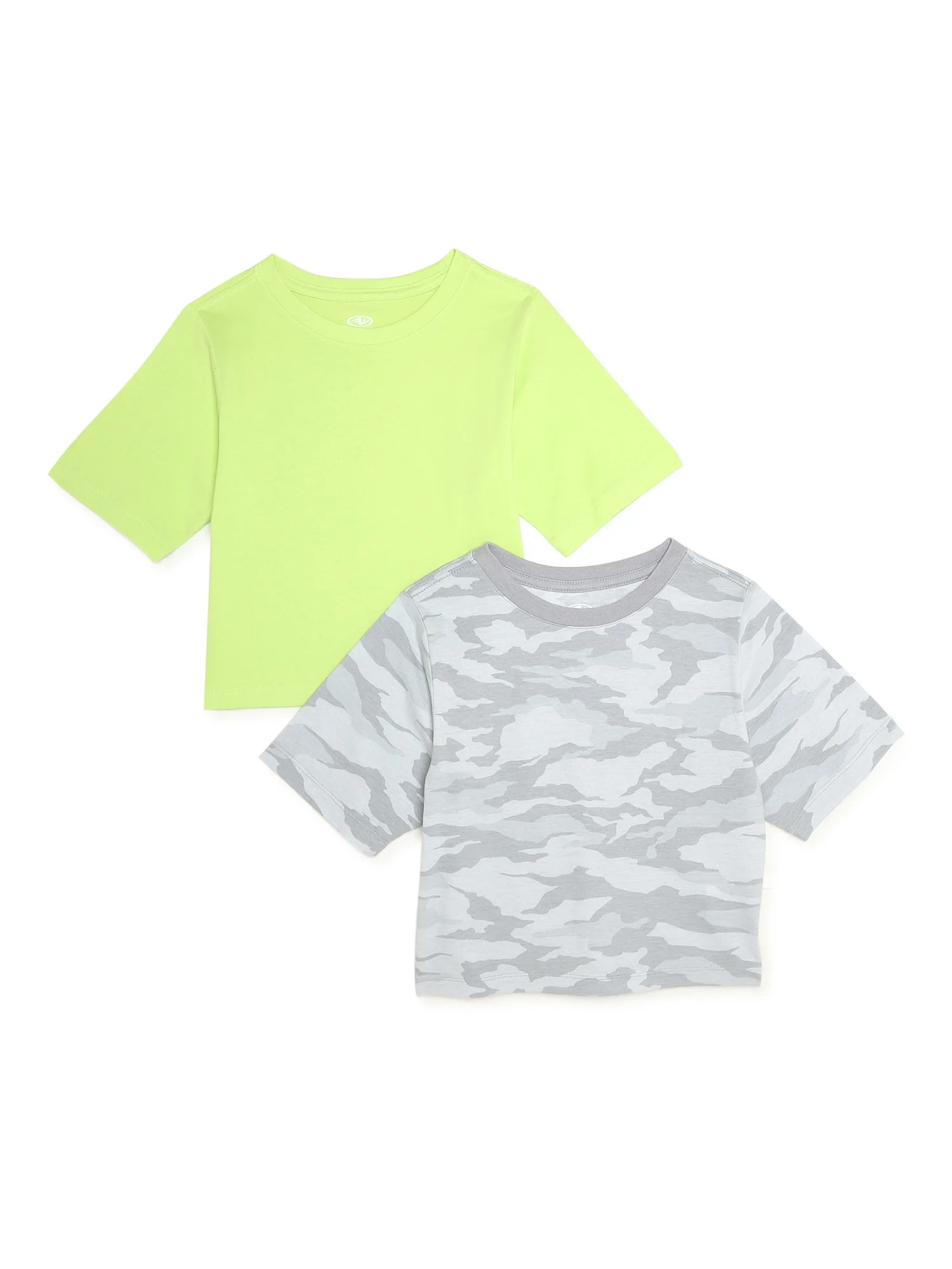 Athletic Works Girls Cropped Short Sleeve T-Shirt, 2-Pack, Sizes 4-18 & Plus - Walmart.com | Walmart (US)
