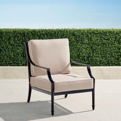 Grayson Lounge Chair with Cushions in Black Finish | Frontgate | Frontgate