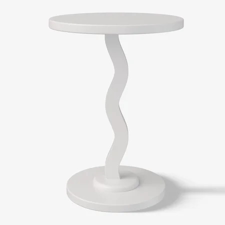 Mainstays Kids Wood Wavy Nightstand Side Table, Brilliant White | Walmart (US)