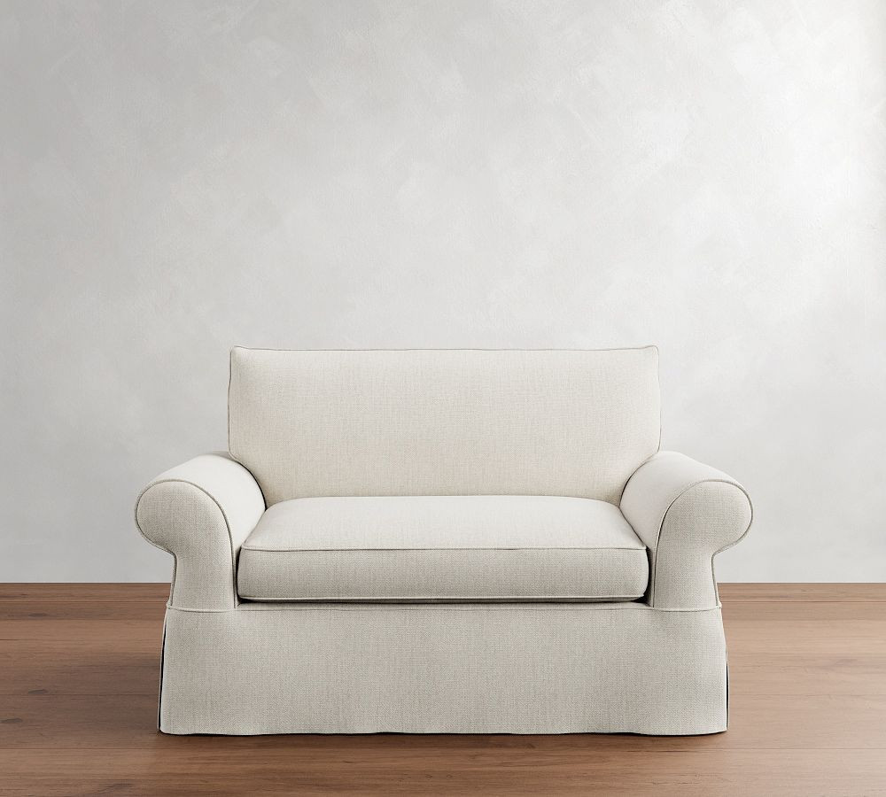 Pearce Roll Arm Slipcovered Twin Sleeper Sofa with Memory Foam Mattress (64") | Pottery Barn (US)