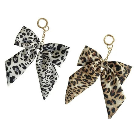 Zeiwohndc 2pcs Lovely Leopard Print Bows Keychain For Accessories And Presents Compact | Walmart (US)