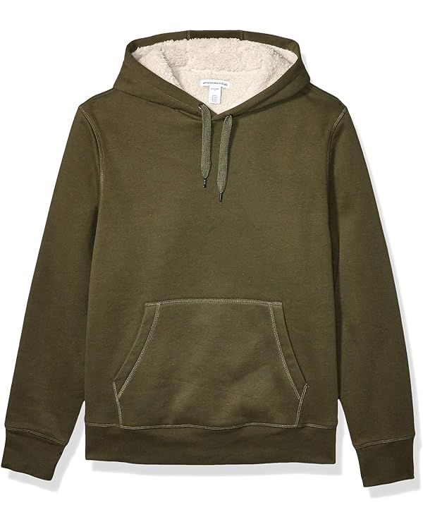 Amazon Essentials Men's Sherpa-Lined Pullover Hoodie Sweatshirt | Amazon (US)
