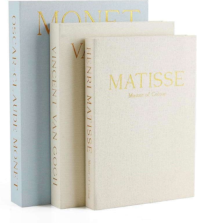 Set of 3 Linen Decorative Books for Home Decor,Modern Faux Decorative Book Stack for Decoration,F... | Amazon (US)