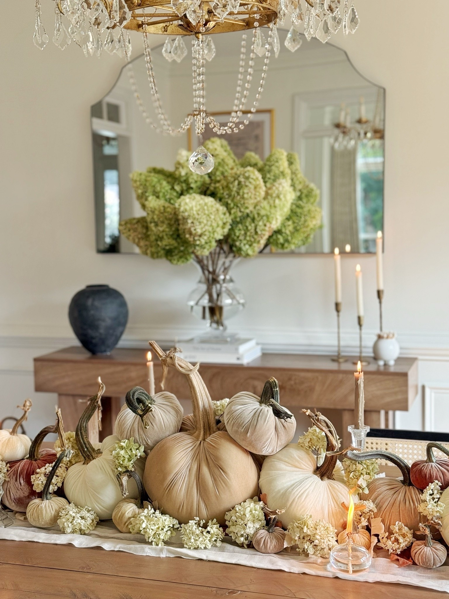 Last night, our pipes leaked onto our dining room table. Thank goodness I heard the waterfall and rescued my beautiful @Hot Skwash pumpkins!!
