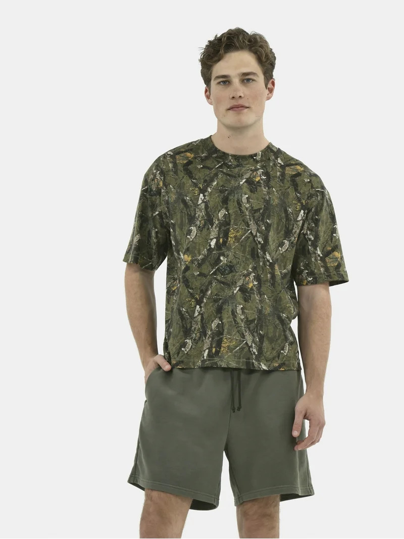 No Boundaries Boxy Cropped Tee, Men's and Big Men's | Walmart (US)