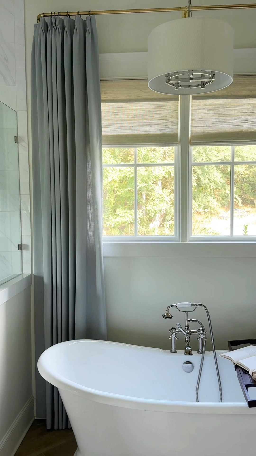 I was so impressed with the quality of this brass curtain rod from Walmart that we used in our primary bathroom.

I love the French return style that allows the curtains to go fully to the wall to help block light, perfect for bedrooms with blackout panels. And the finish is truly the goldilocks of brass. Not too yellow, not too dark. It looks high end and feels sturdy without the designer price tag.

A simple swap that instantly elevates the space.

#curtainrods #walmartfinds #designerlookforless #budgetfriendlyhome

#LTKHome