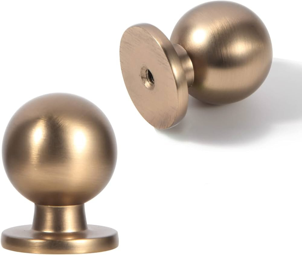 khtumeware 10 Pack Champagne Bronze Cabinet Knobs 1 Inch Single Hole Cabinet Handles Dresser Knob... | Amazon (US)
