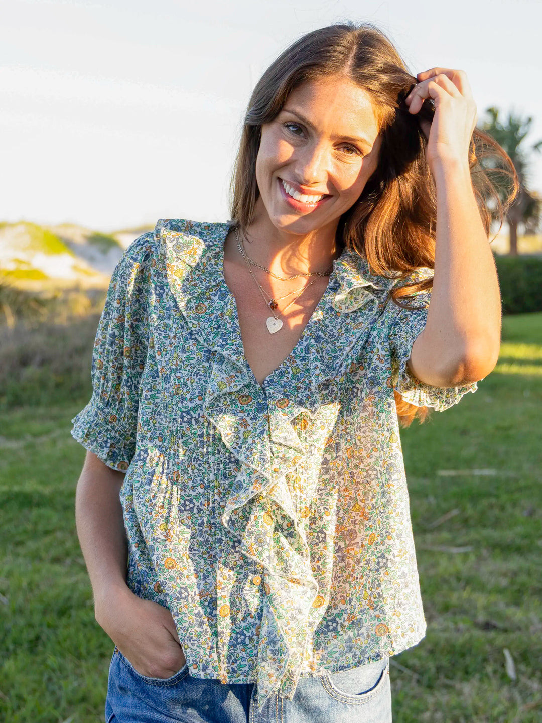 My Favorite Cotton Top - Blue Floral | Natural Life